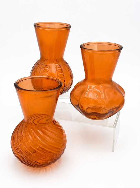Dekorative Vase aus Glas orange in verschiedenen Formen 18 cm