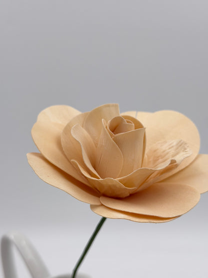 Holz Rose Natur 12 cm