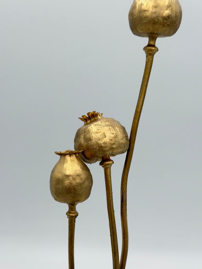 Mohnkapsel gold 3 Stück