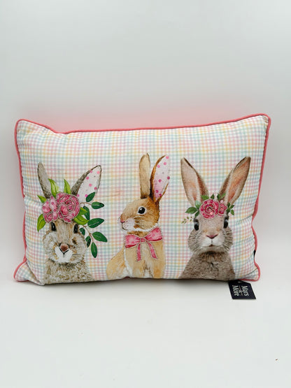 Mars & More Dekokissen 3 Osterhasen Pailletten rosa