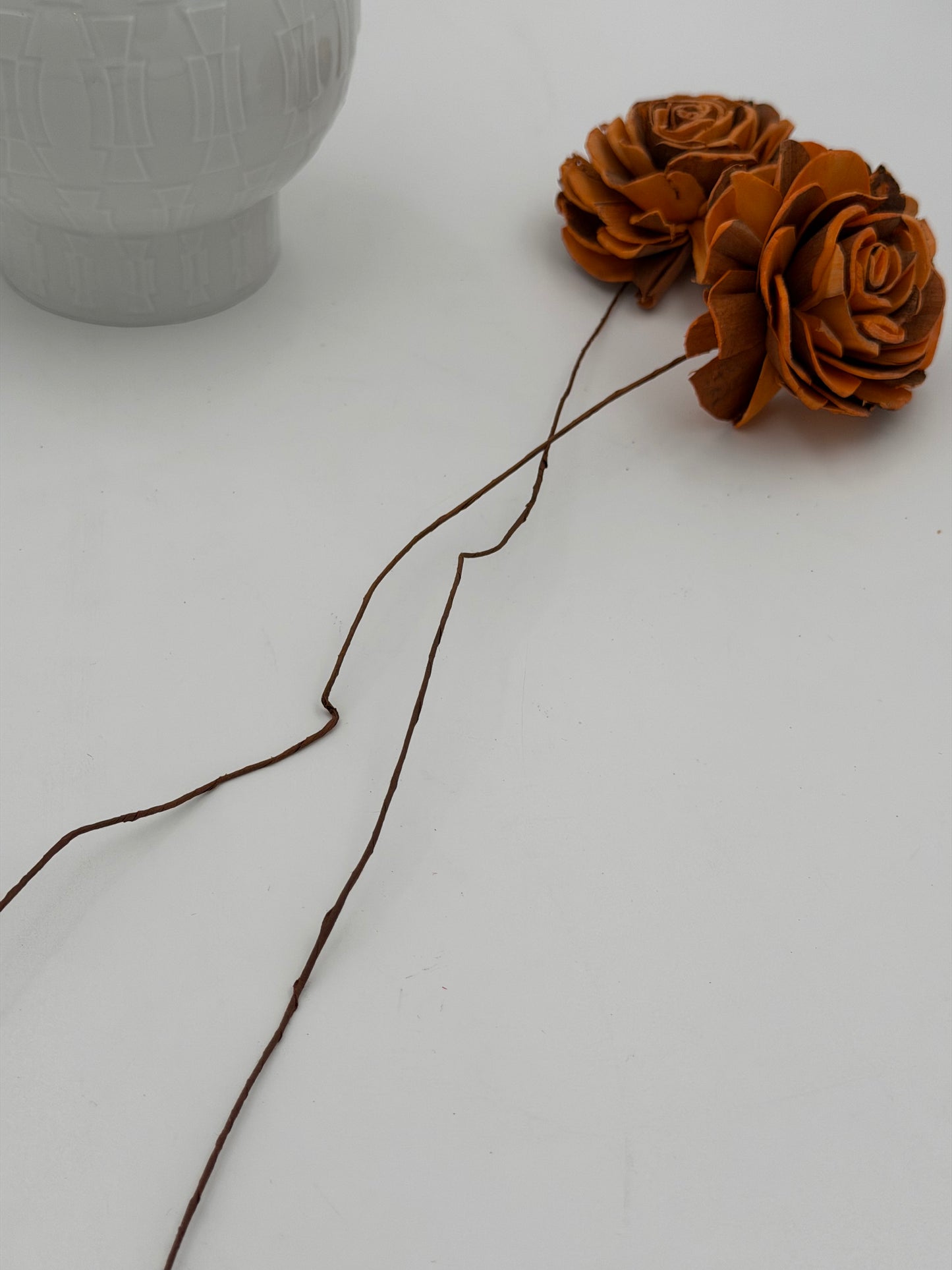 Blüte Sola am Draht orange apricot 2 Stück