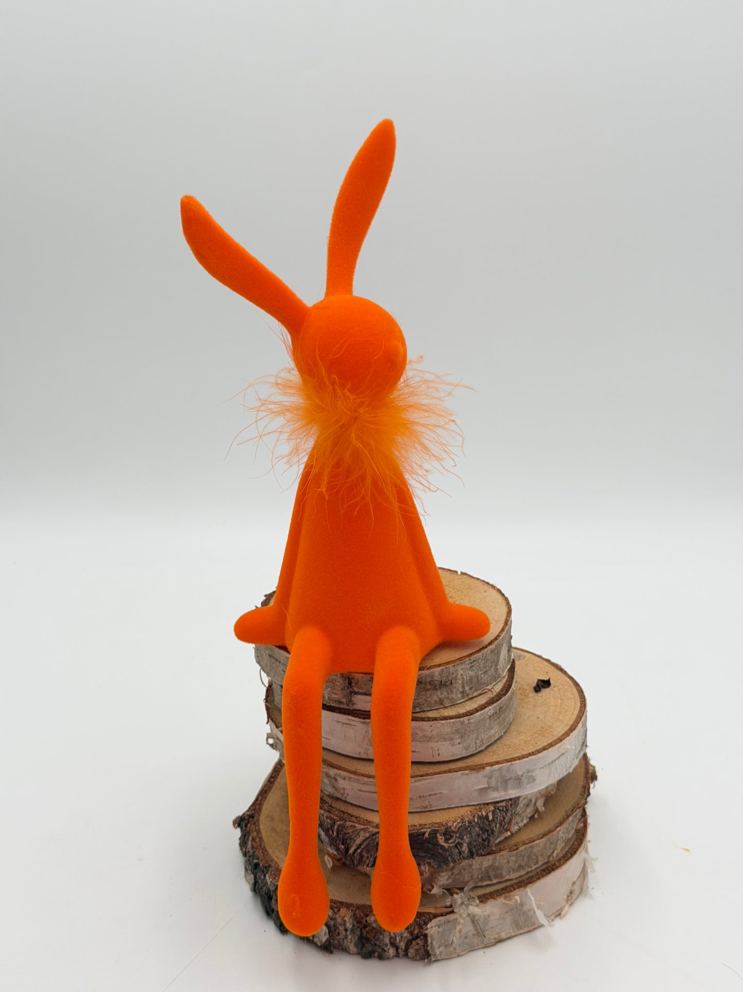 Kantenhocker Osterhase orange 36 cm beflockt sitzend 1 Stück