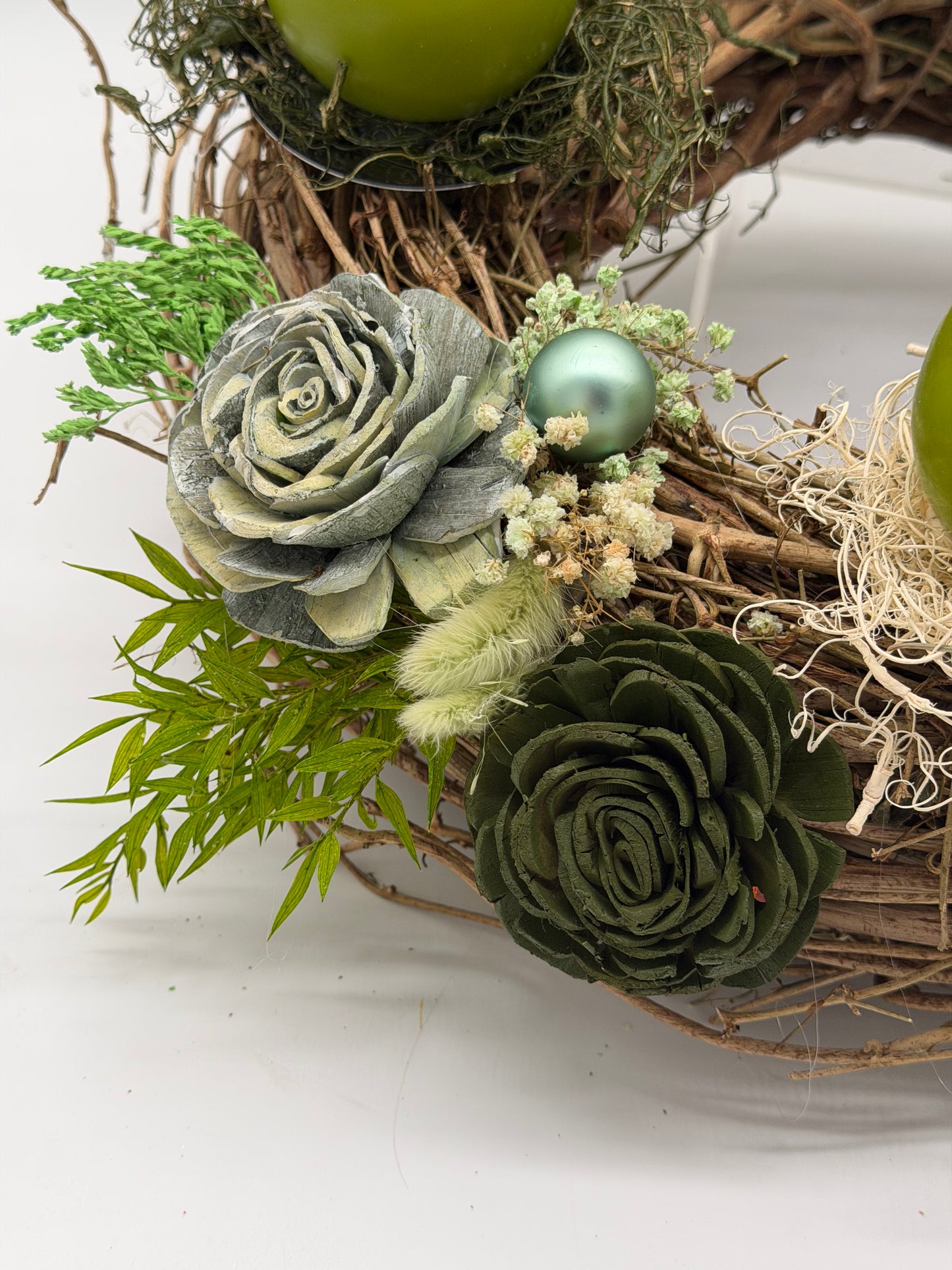 Adventskranz haltbar Weidekranz bunt 40 cm