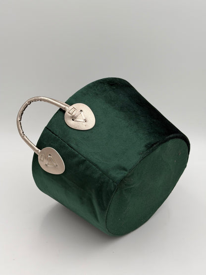 Stoff Aufbewahrungskorb glänzend mit Henkel 27 cm D