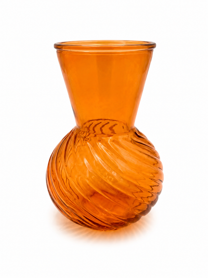 Dekorative Vase aus Glas orange in verschiedenen Formen 18 cm