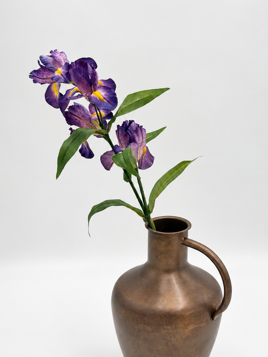 Künstlicher Iriszweig mit 4 Blüten Blau Lila
