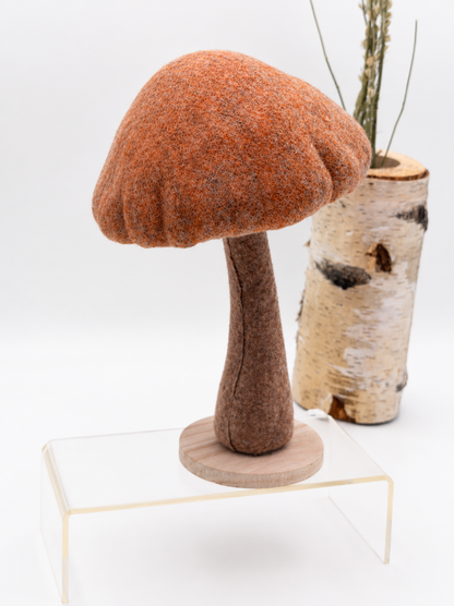 Deko-Pilz mit Filzhut & Holzfuß 26 cm x 16 cm verschiedene Farben
