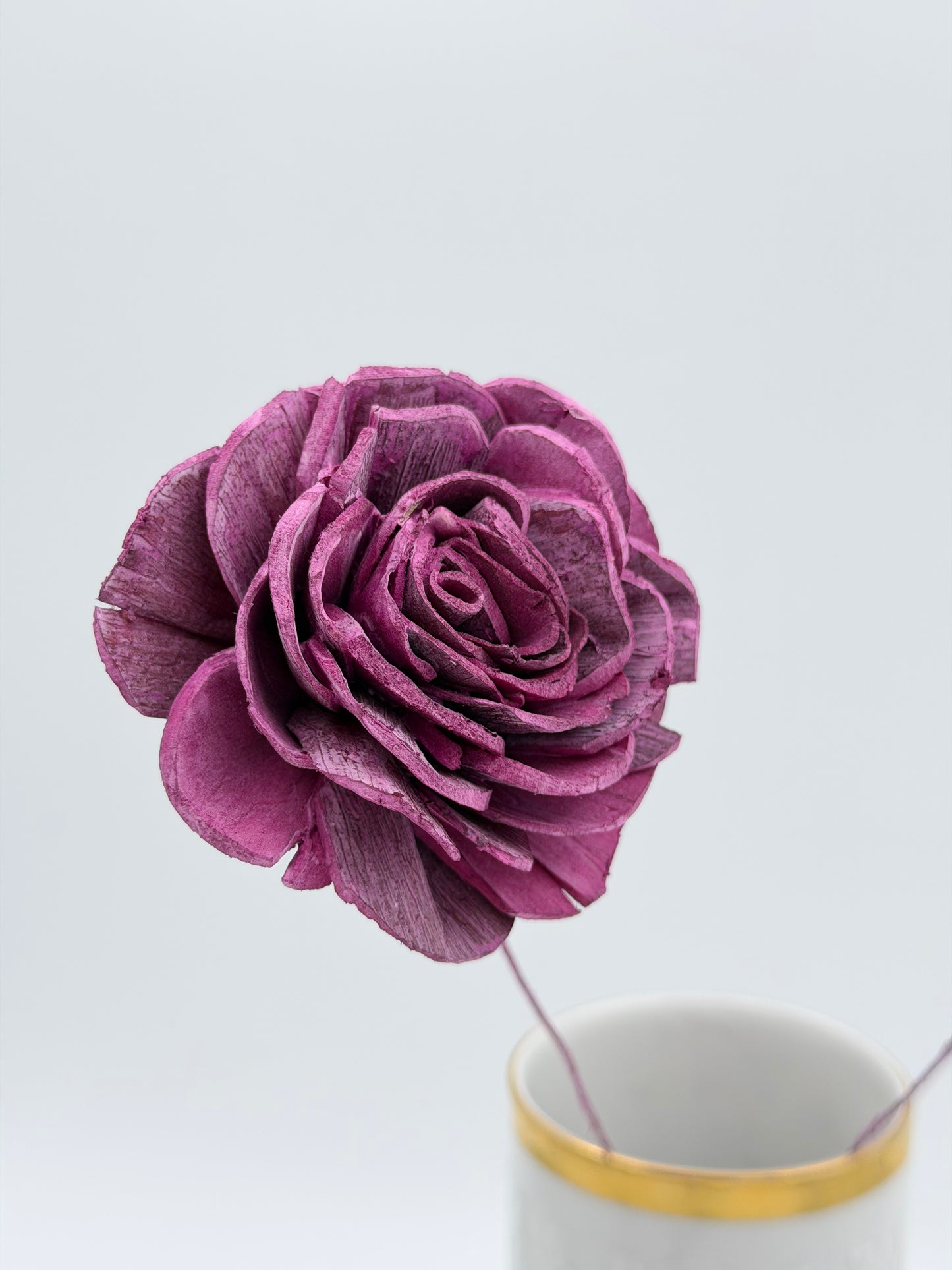 Blüte Sola am Draht lila brombeer frosted 2 Stück