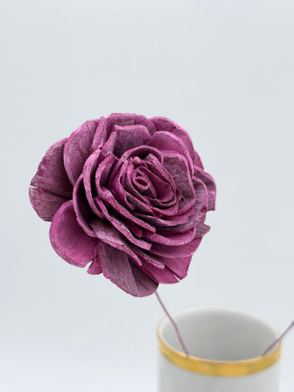 Blüte Sola am Draht lila brombeer frosted 2 Stück