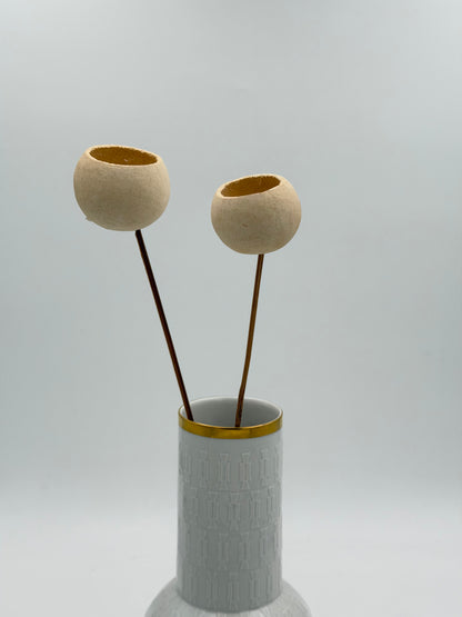 Bell Cup am Holzstab creme Natur 2 Stück