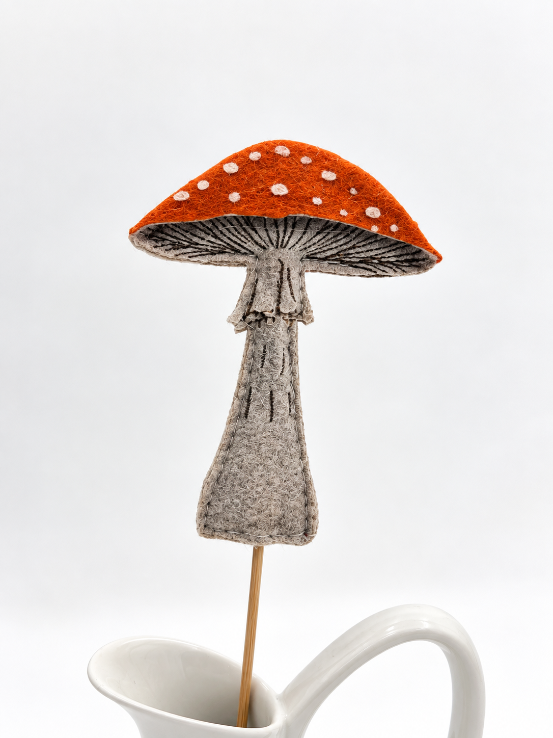 Dekostecker Pilz Orange Filz 10 x 7 cm