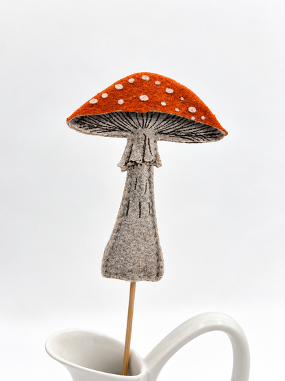 Dekostecker Pilz Orange Filz 10 x 7 cm
