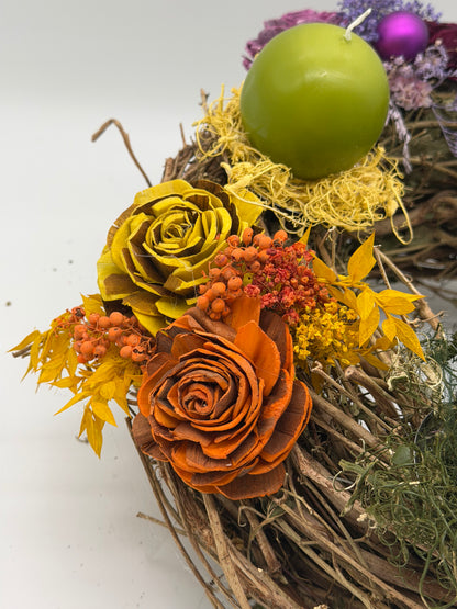 Adventskranz haltbar Weidekranz bunt 40 cm