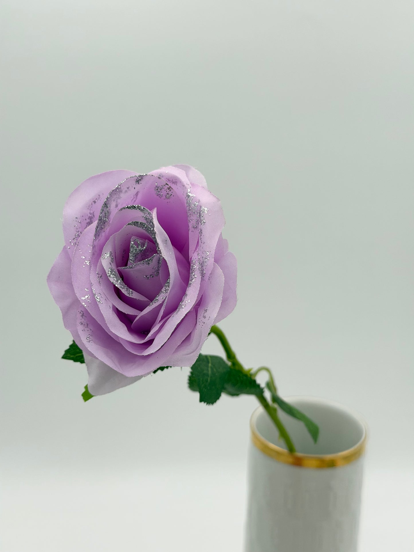 Rose mit Glitzer 48 cm 1 Stück