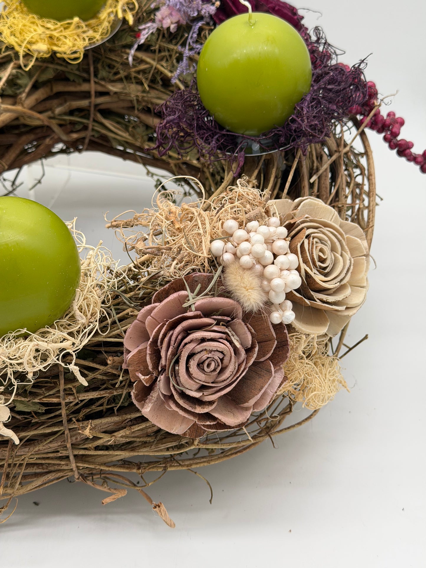 Adventskranz haltbar Weidekranz bunt 40 cm