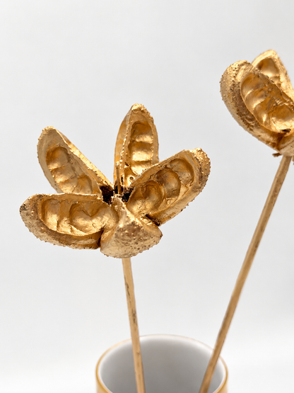 Bullet Blume am Stiel gold 2 Stück