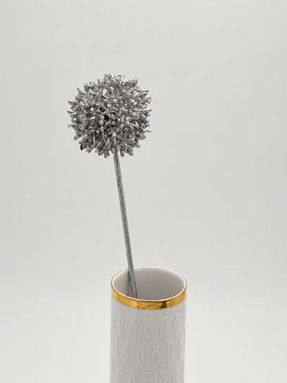 Künstlicher Glitzer-Allium Dekoblume in Silber, Gold oder Grün