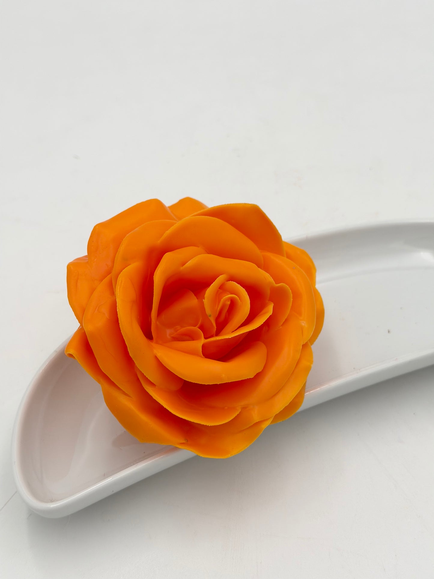 Wachs Rose orange 1 Stück