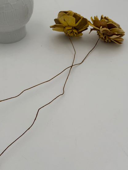 Blüte Sola am Draht sonnengelb 2 Stück