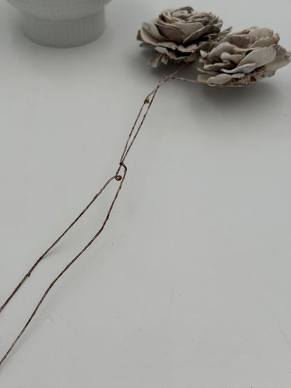 Blüte Sola am Draht weiß white washed 2 Stück