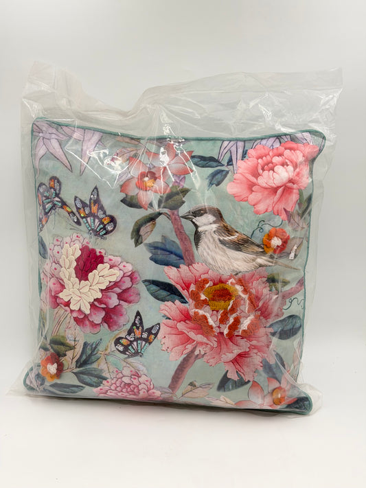 Mars & More Dekokissen Schmetterling Vogel Blüten
