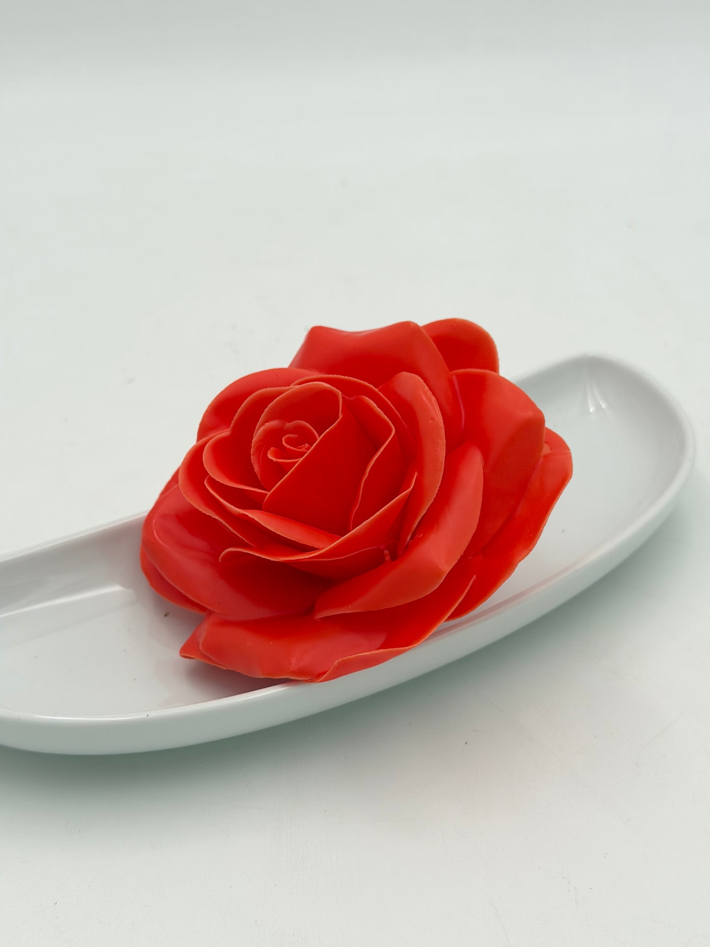 Wachs Rose dunkelorange 1 Stück