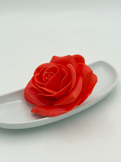 Wachs Rose dunkelorange 1 Stück