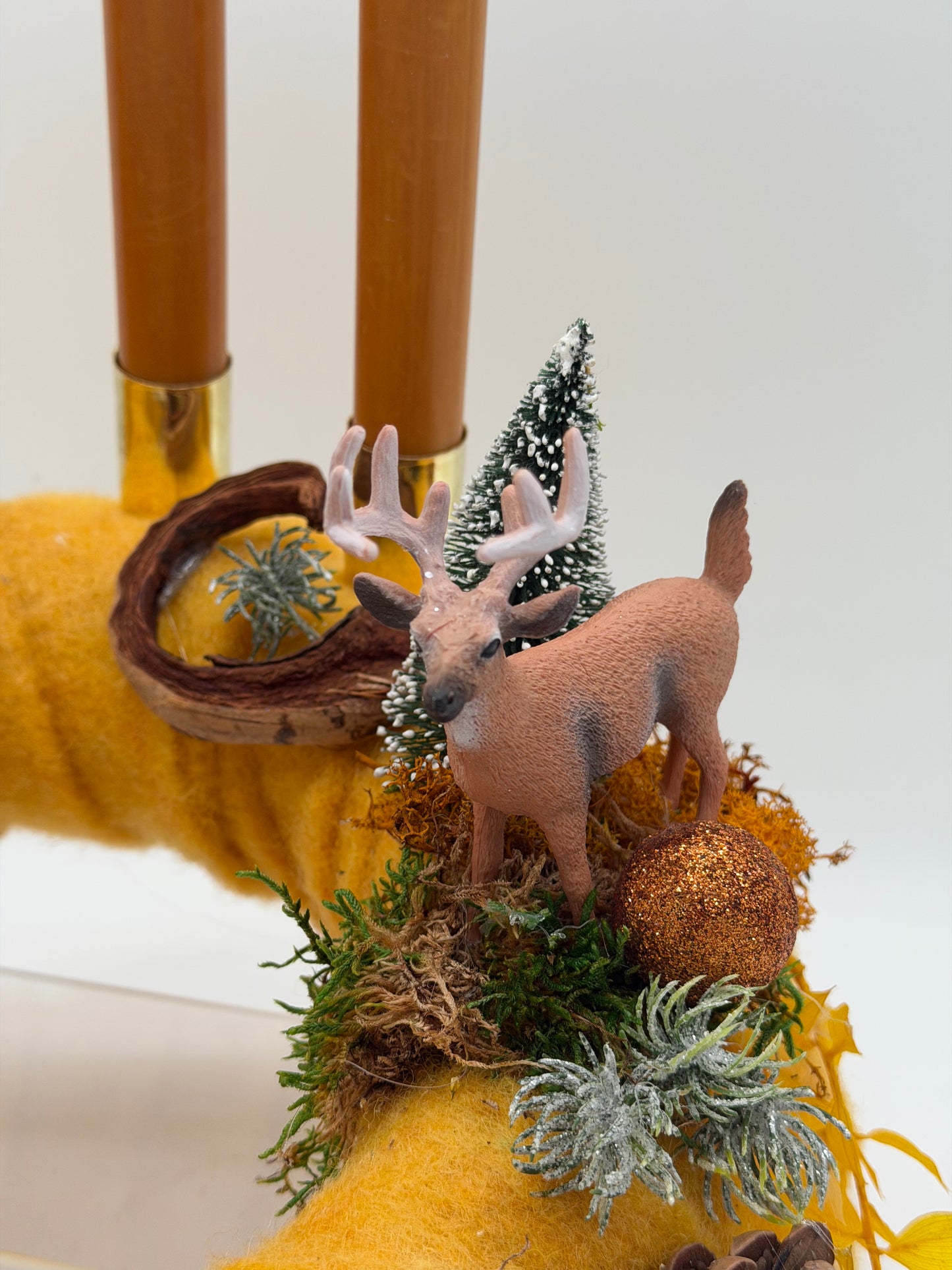 Adventskranz haltbar Senfgelb 30 cm