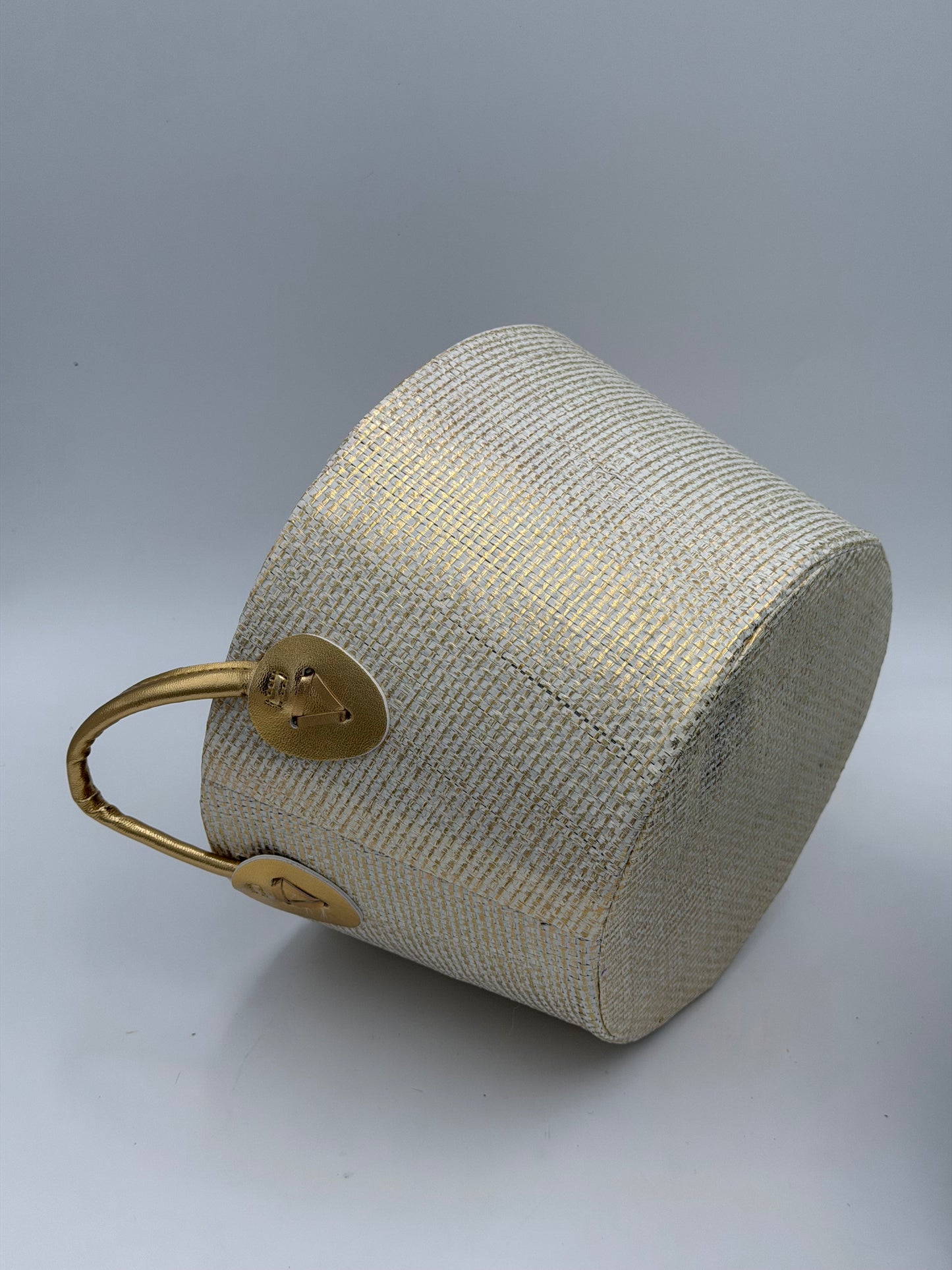 Stoff Aufbewahrungskorb glänzend mit Henkel 27 cm D