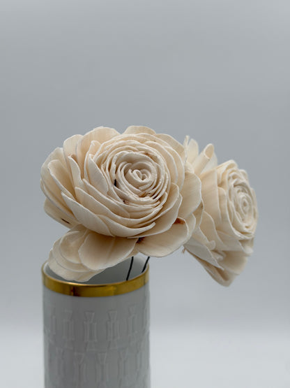 Blüte Sola (10 cm) am Draht Natur 2 Stück