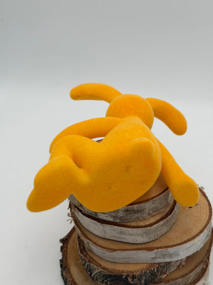 Hase sitzend gelb beflockt Ostern Frühling 20 cm