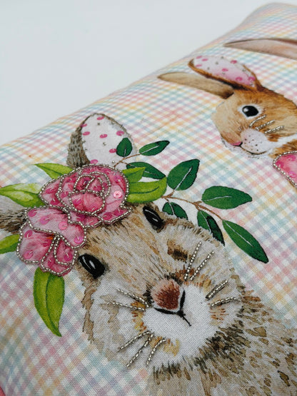 Mars & More Dekokissen 3 Osterhasen Pailletten rosa