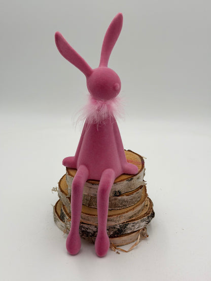Kantenhocker Osterhase pink 36 cm beflockt sitzend 1 Stück