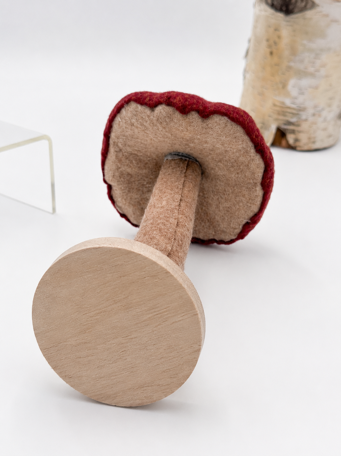 Deko-Pilz mit Filzhut & Holzfuß 21 cm x 11 cm verschiedene Farben