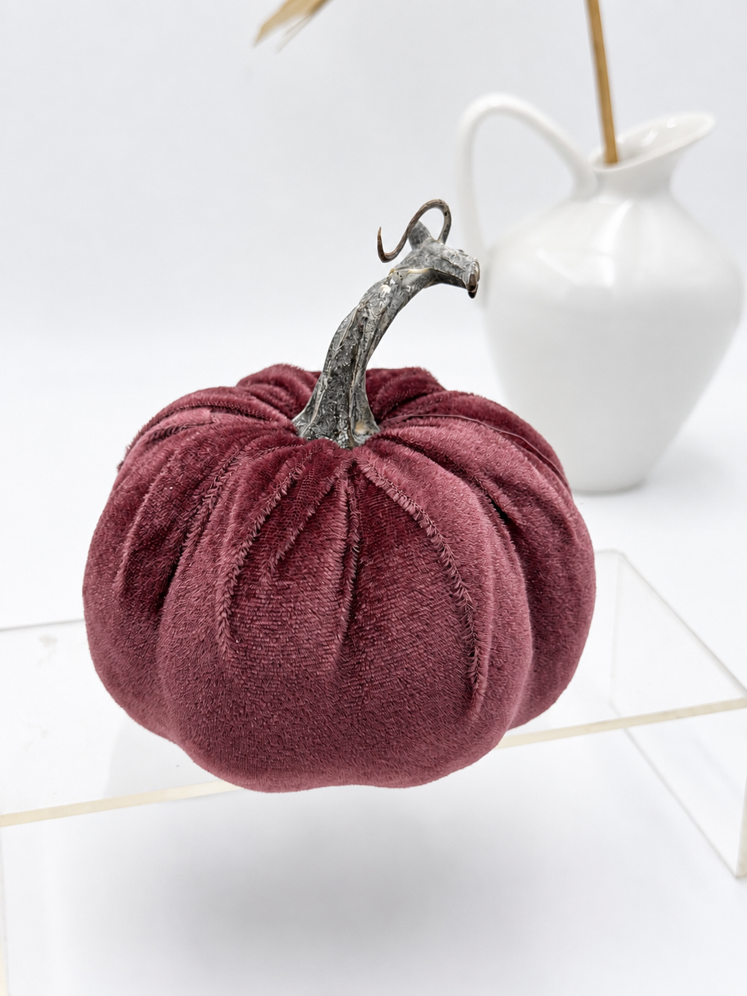 Deko-Kürbis Samt Ø 12 cm Herbstdekoration Beere Rosa