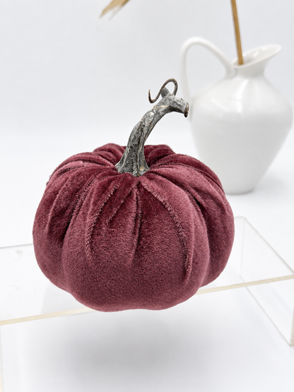 Deko-Kürbis Samt Ø 12 cm Herbstdekoration Beere Rosa