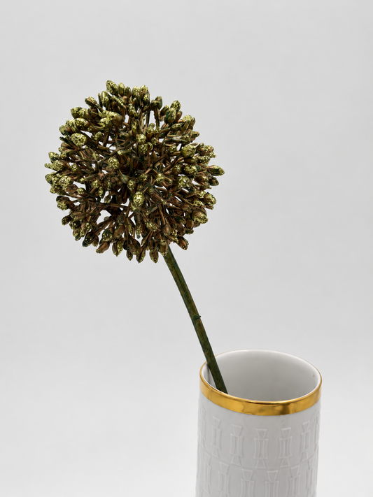 Künstlicher Glitzer-Allium Dekoblume in Silber, Gold oder Grün