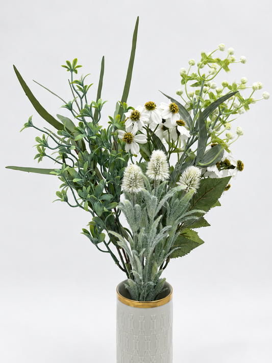 Kunstblumenstrauß „Green Garden“ Weiß & Grün