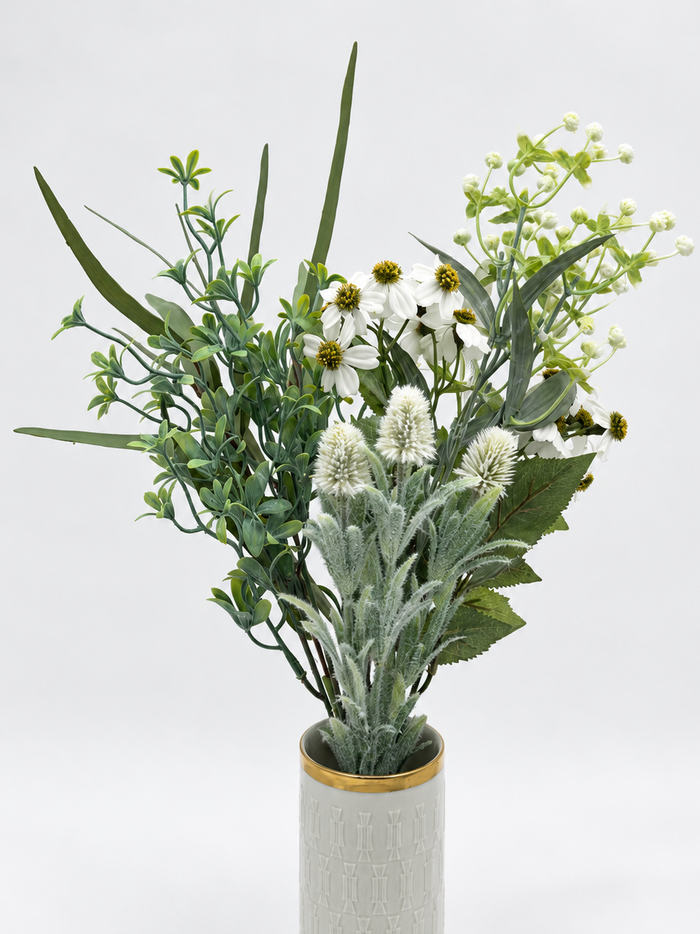 Kunstblumenstrauß „Green Garden“ Weiß & Grün