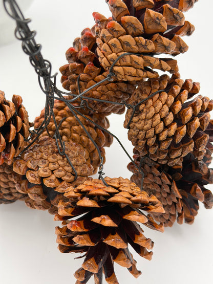 Pinien Zapfen lackiert am Draht 10er