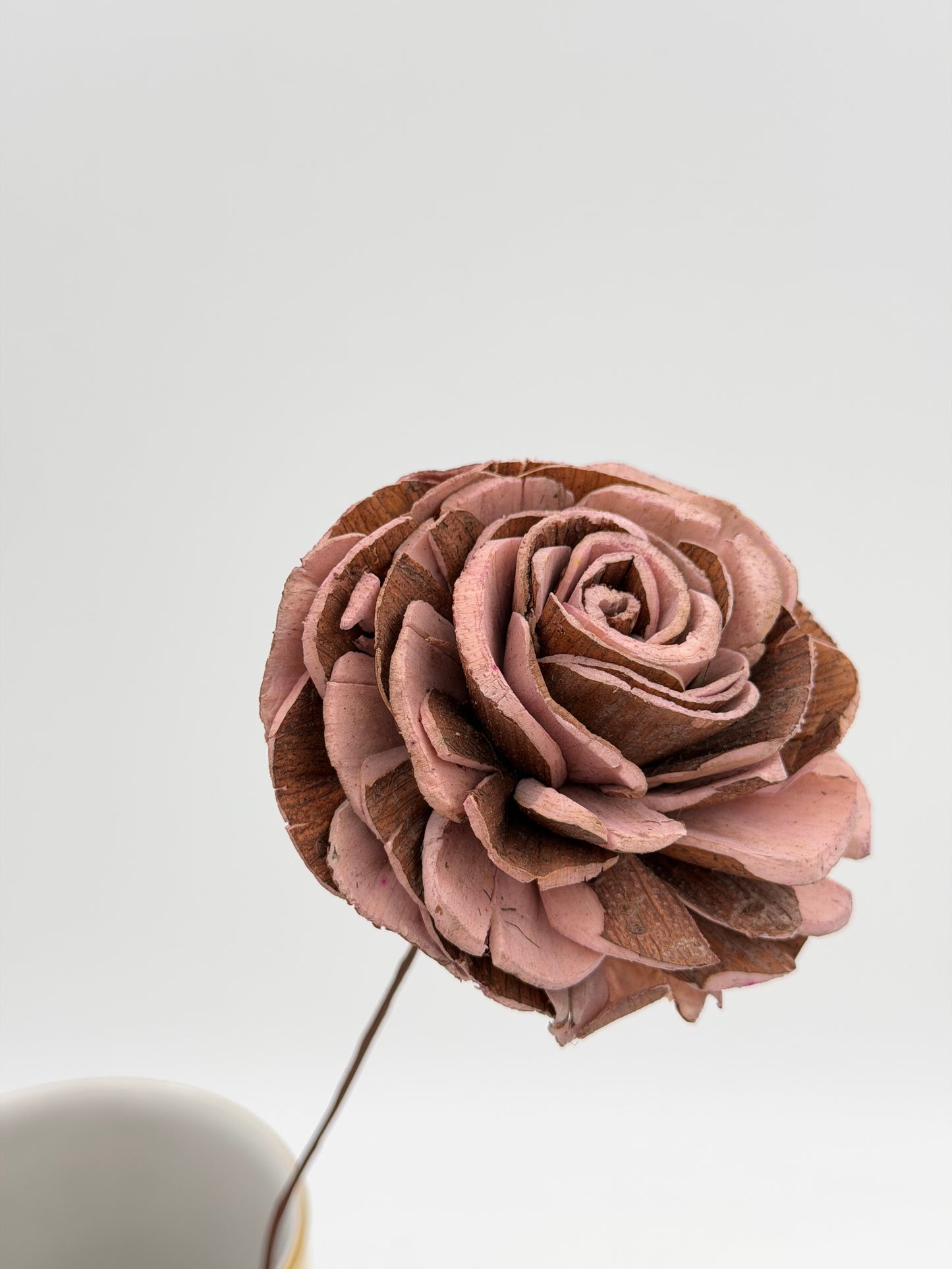 Blüte Sola am Draht altrosa 2 Stück