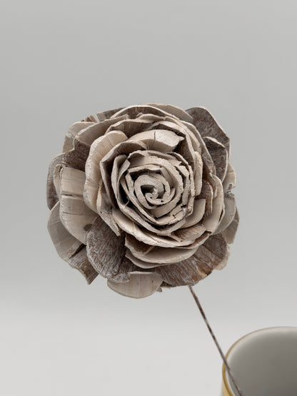 Blüte Sola am Draht weiß white washed 2 Stück