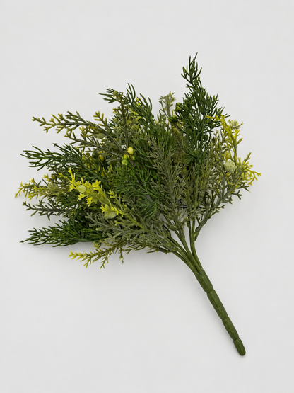 Künstlicher Thujabusch mit Beeren 28 cm Grün Dekozweig