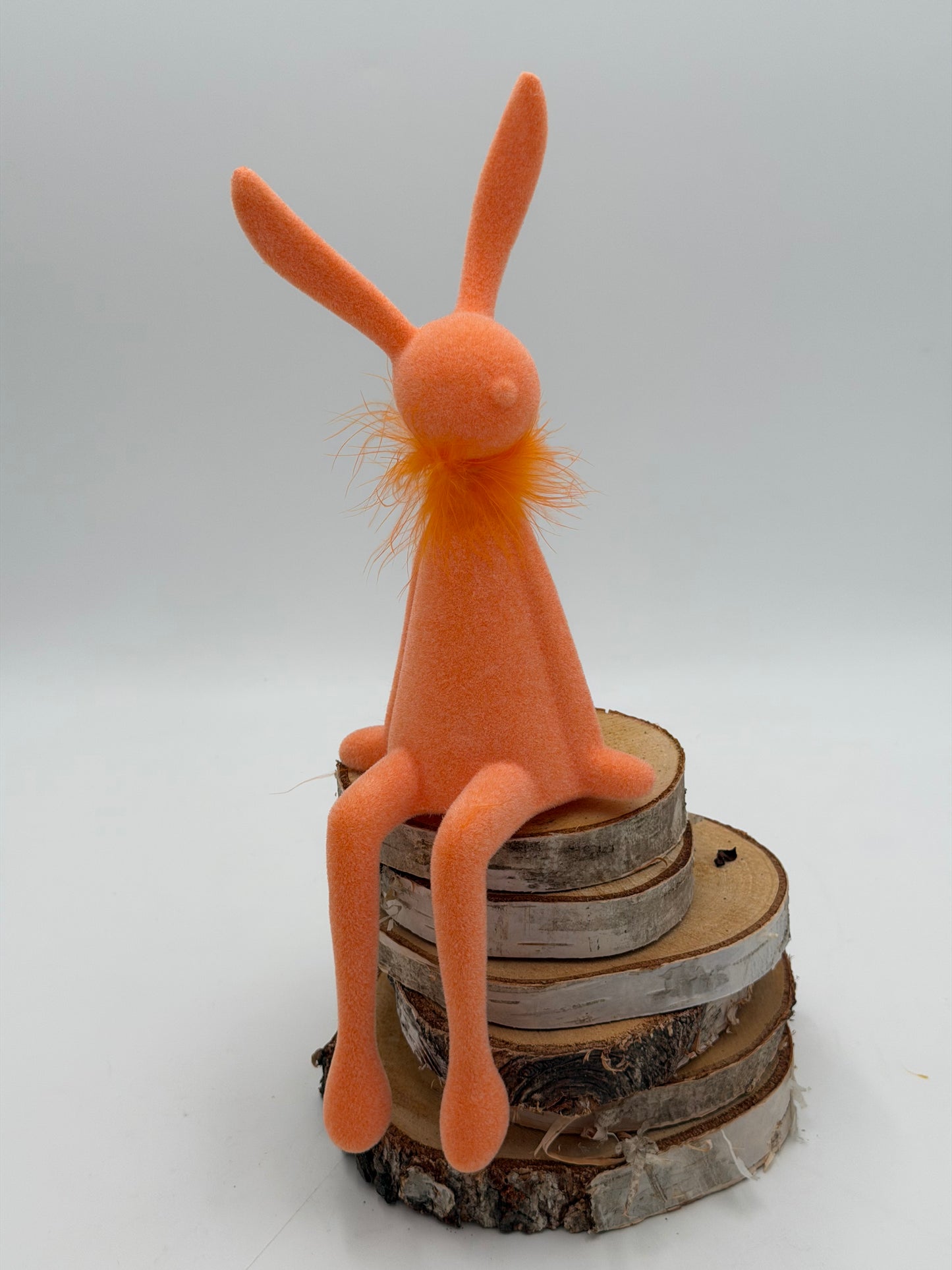 Kantenhocker Osterhase orange 36 cm beflockt sitzend 1 Stück