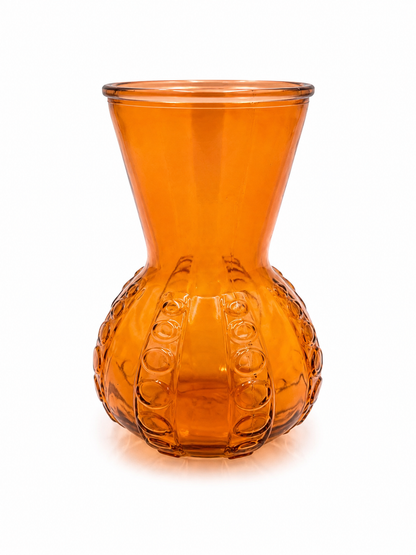 Dekorative Vase aus Glas orange in verschiedenen Formen 18 cm