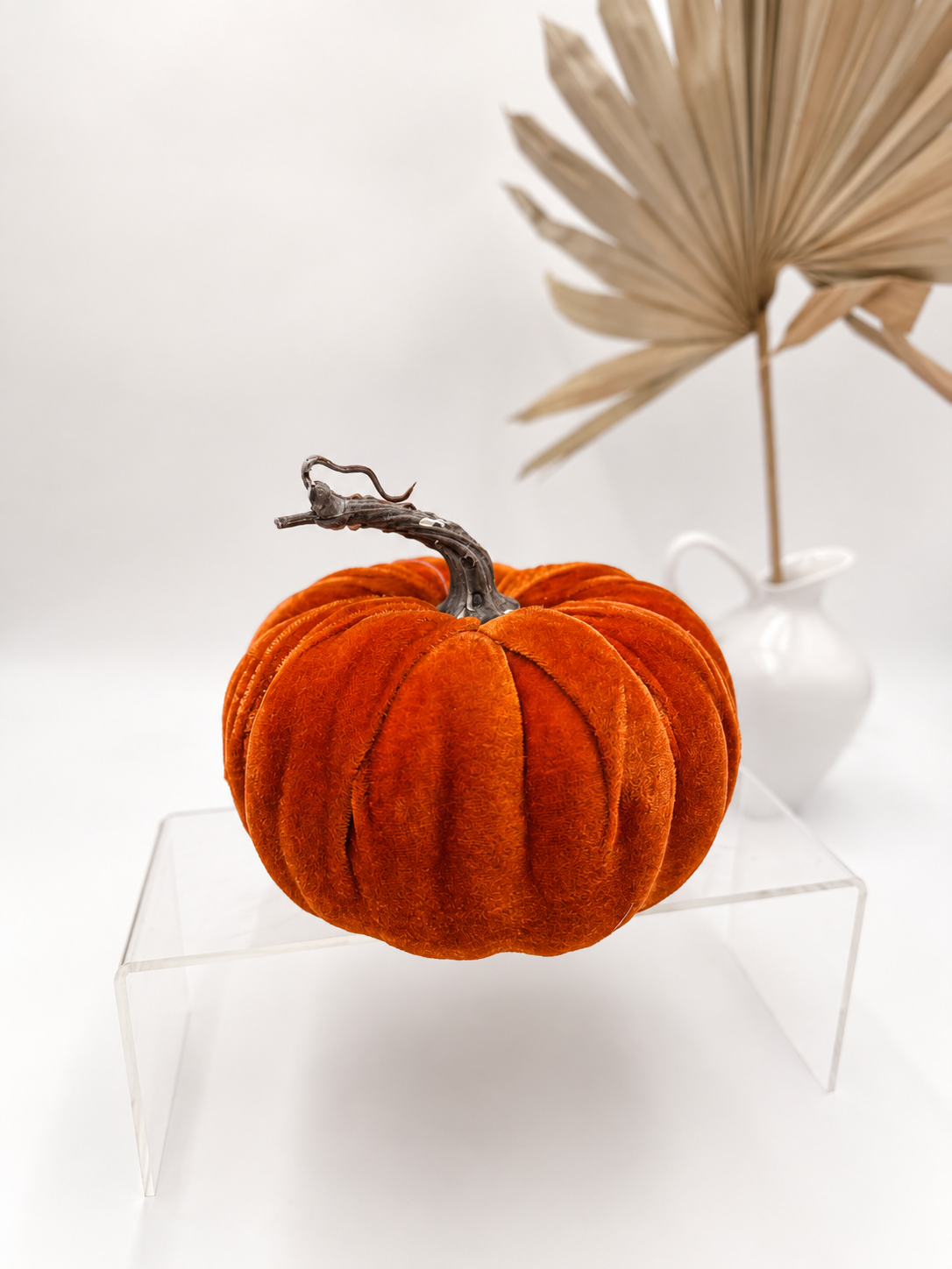 Großer Deko-Kürbis Samt Ø 18 cm Herbstdekoration