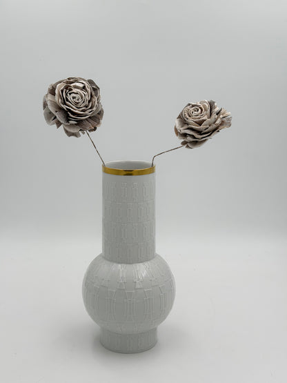 Blüte Sola am Draht weiß white washed 2 Stück