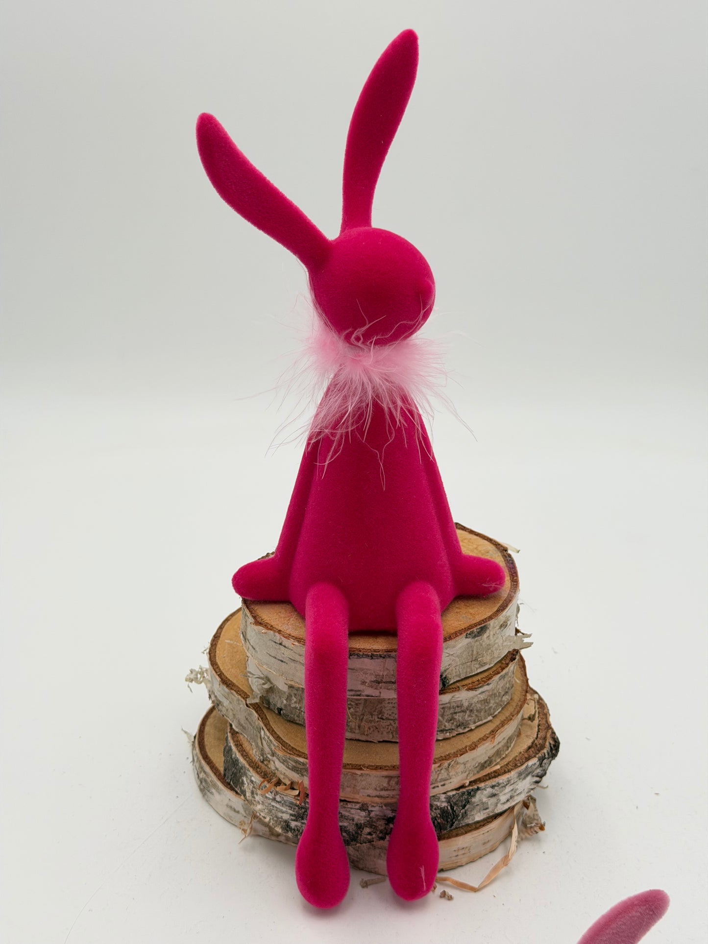 Kantenhocker Osterhase pink 36 cm beflockt sitzend 1 Stück