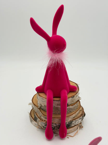 Kantenhocker Osterhase pink 36 cm beflockt sitzend 1 Stück