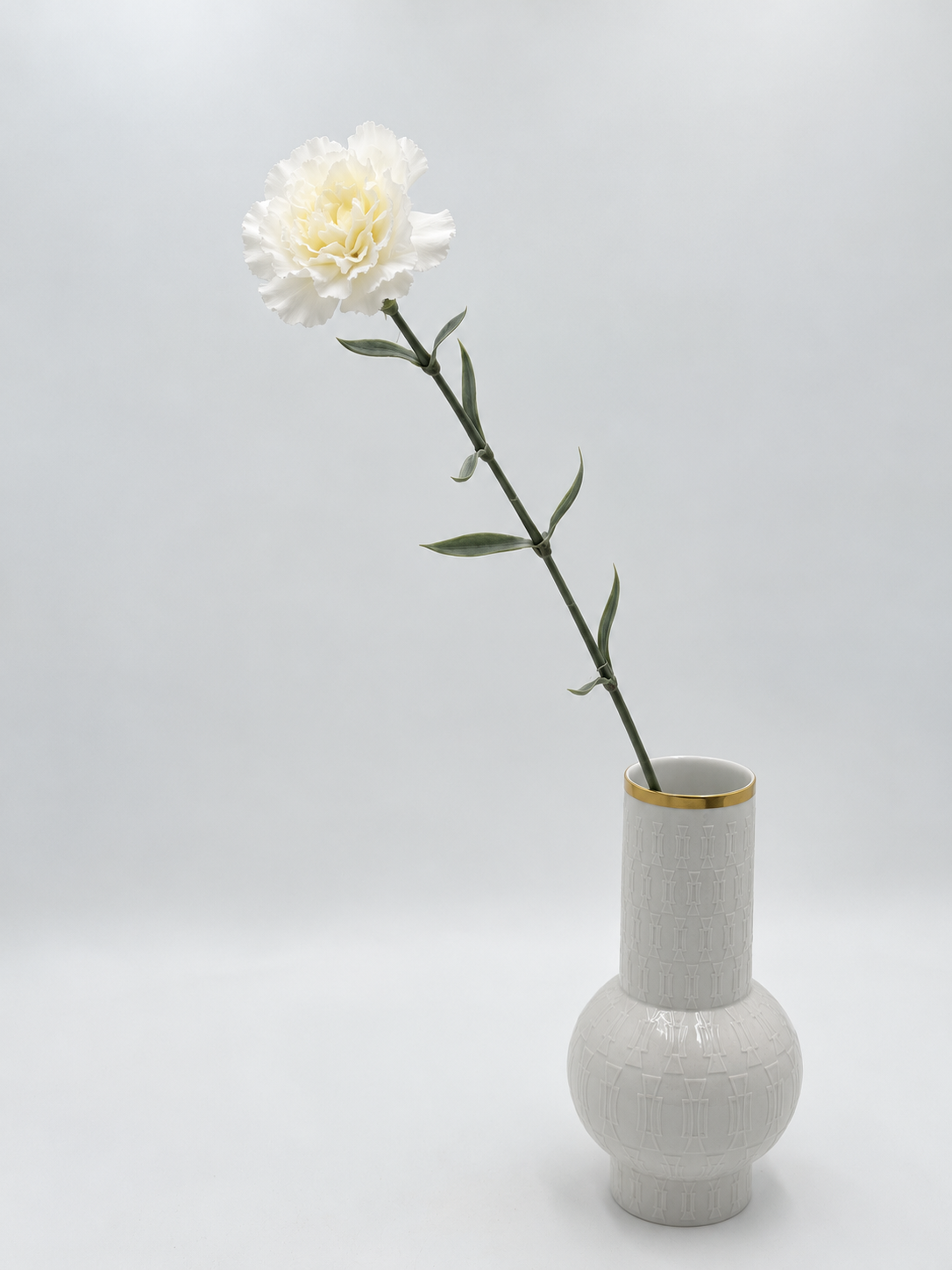 Künstliche Nelke Weiß Creme 66 cm